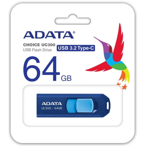 MEMORIA FLASH ADATA UC300 64GB USB-C 3.2 AZUL