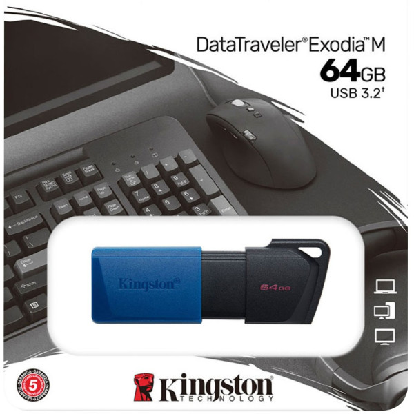 MEMORIA FLASH KINGSTON 64GB USB 3.2 GEN 1 EXODIA