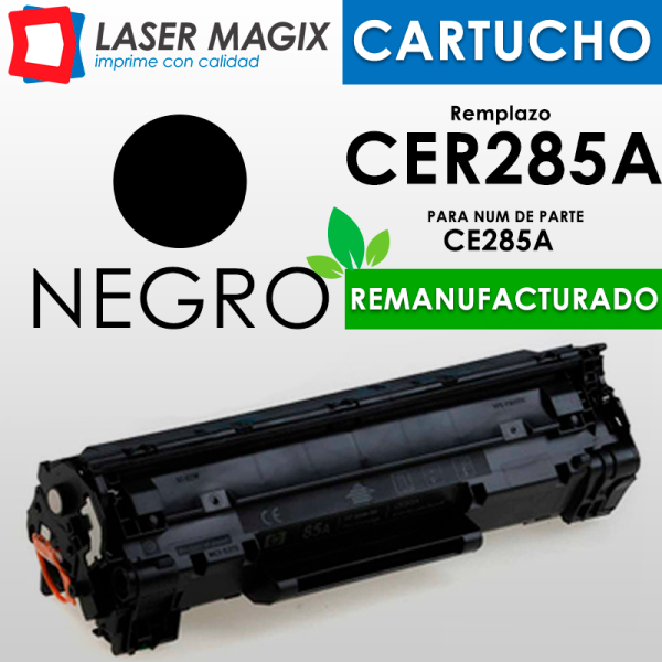 Cartucho de Toner 85A (CE285A) Negro Remanufacturado 1600 paginas